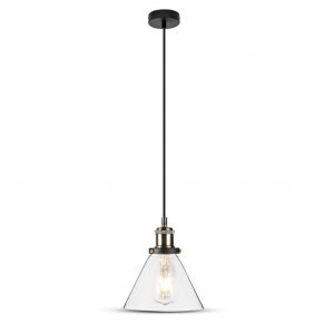 Luce a sospensione in vetro vintage trasparente d: 180mm