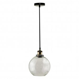 Luce a sospensione in vetro vintage trasparente d: 200