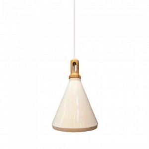 Moderno a sospensione in legno top in legno top color bianco d: 250mm