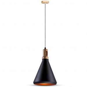 Moderno top in legno leggero a sospensione colore nero