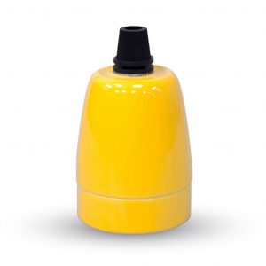 Porta della lampada porcelan che si adatta giallo