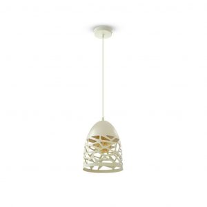 Luce a sospensione Matt White con baldacchino bianco