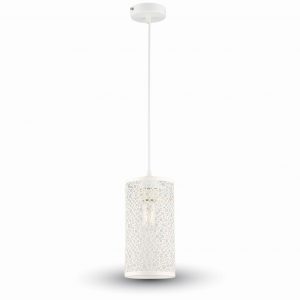 Luce a sospensione Matt White con baldacchino bianco