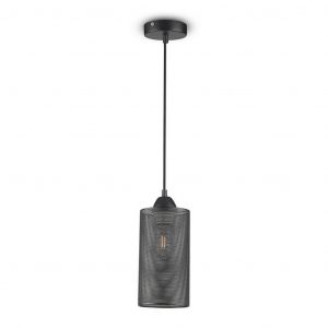 Luce a sospensione Matt Black con baldacchino nero