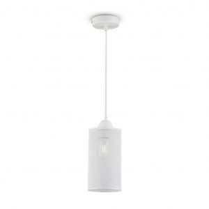 Luce a sospensione Matt White con baldacchino bianco