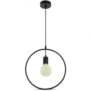 Luce a sospensione Matt Black con baldacchino nero