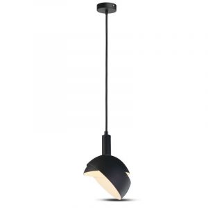 Porta della lampada a sospensione in plastica E14 con tonalità in alluminio scivolo nero