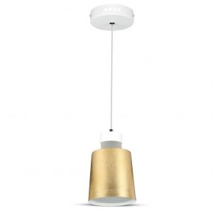 Luce a ciondolo a LED da 7W (acrilico) paralume oro 120*190mm 4000K