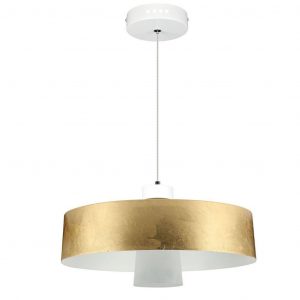 Luce a ciondolo a LED da 7W (acrilico) paralume oro 340*190mm 3000K
