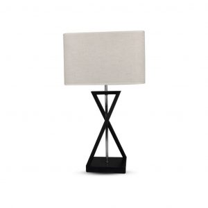 Lampada da tavolo designer E27 con paralume in avorio Base nero + interruttore quadrato