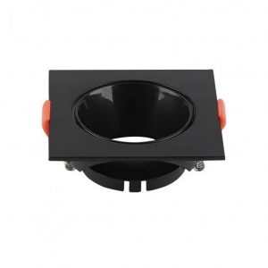 Framma nera quadrata GU10 CONTTENTI + BLACO RIFRESE