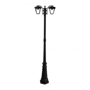Lampada palo 2xe27 1990mm ip44 nero
