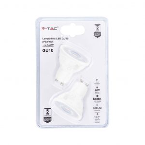 Spotlight LED – Copertina lattea GU10 6W 6400K (Blister 2 Pezzi)