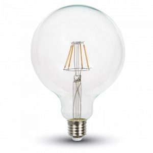 Bulb LED 6W Filamento E27 G125 Copertura Clear 6400K