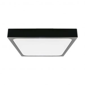 Luce a cupola a LED da 18 W quadrata 4000k, cornice nera IP44
