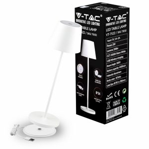 LED LAMPAGGIO da 2W da tavolo (batteria 4400Ma) Carica wireless 3000K IP54 Dimmeble White Body