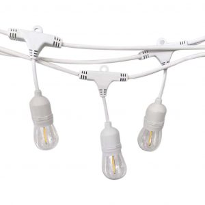 Luce stringa a LED con spina euro e socket wp e27 ip65 white body