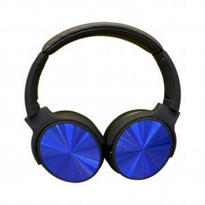 Cuffia bluetooth wireless con testa rotabile 500 mAh blu con borsa