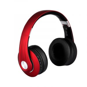 Cuffia bluetooth wireless con testa regolabile 500 mAh rossa con borsa