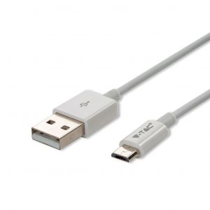 Serie da 1M Micro USB Cable White Silver