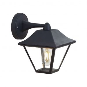 Lampada murale E27 Matt Balck Clear Glass