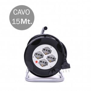 4 prese 2p/schuko con protezione termica ripristinabile cavo lunghezza 15m 3×1,5 mm con plug da 16a