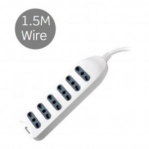 Multipresa 6 POS 10/16A Bipasso Con Attacco A Parete 250V ~ Max: 3500W Cavo H05VV-F 3G1.0MMX1.5M Con Spina 16A 2P+T