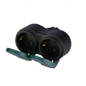 Adattatore 2 modi 16A IP44 Black+Green