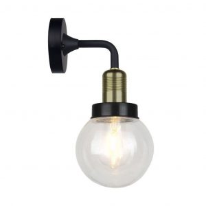 Lampada da parete Matt Black Down IP65