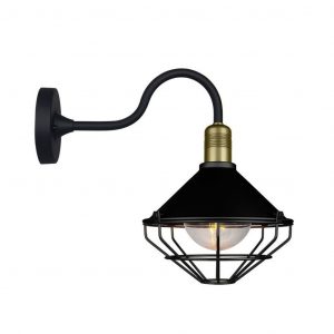 Lampada da parete Matt Black Down IP65