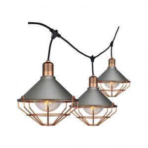 Stringa LED Ligh 3m con 6 lampadine Matt Bronze IP65