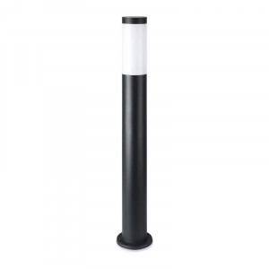 Lampada di bollard E27 80 cm con corpo in acciaio inossidabile nero IP44