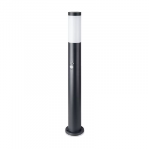 Lampada da bollard E27 80 cm con corpo in acciaio inossidabile del sensore PIR Nero IP44