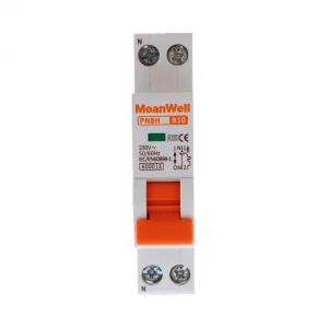 Interruttore magnetetermico meanwell curva b 1 polo+neutro 1m 6ka b10a ac 230v ip20 IEC60898