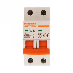 Interruttore Magnetetermico Meanwell Curva C 2P 2M 6KA C50A AC 400V IP20 IEC60898