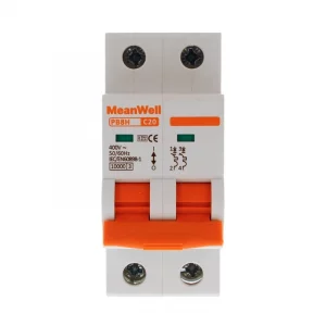 Interruttore magnetetermico meanwell curva c 2p 2m 10Ka C20A AC 400V IP20 IEC60898
