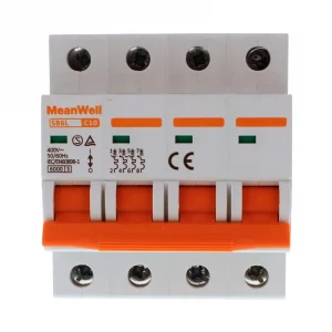 Interruttore Magnetetermico Meanwell Curva C 4P 4M 6KA C10A AC 400V IP20 IEC60898