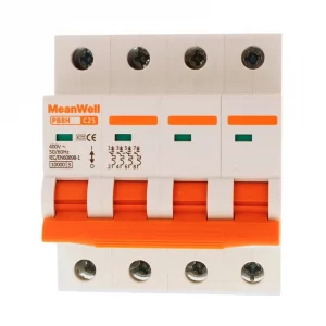 Interruttore magnetetermico meanwell curva c 4p 4m 10Ka C25A AC 400V IP20 IEC60898