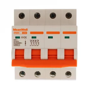 Interruttore Magnetetermico Meanwell Curva C 4P 4M 10KA C32A AC 400V IP20 IEC60898