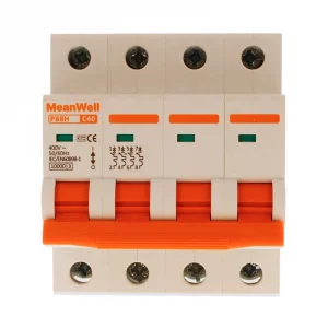 Interruttore Magnetetermico Meanwell Curva C 4P 4M 10KA C40A AC 400V IP20 IEC60898