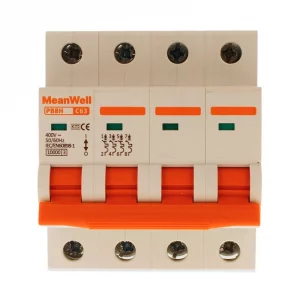 Interruttore Magnetetermico Meanwell Curva C 4P 4M 10KA C63A AC 400V IP20 IEC60898