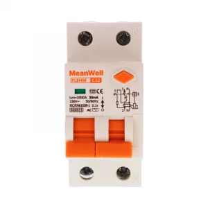 Magnetotermico Differenziale Meanwell Tipo Ac Curva C 1 Polo+Neutro 2M 6KA 30MA C32A 230V IP20 IEC61009