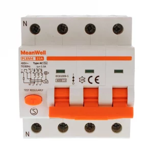 Magnetotermico Differenziale Meanwell Tipo Ac Curva C 3P+N 4M 6KA C25A 400V