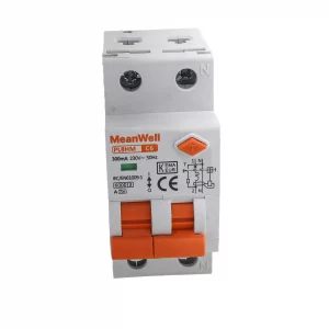 Interruttore Magnetotermico Differenziale Doppia Leva Tipo A Curva C 1P+N 2M 6KA 300MA C6A AC 230V IP20 IEC61009-1