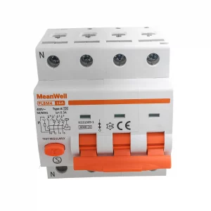 Interruttore Magnetotermico Differenziale Tipo A Curva C 3P+N 4M 6KA 300MA C16A AC 400V IP20 IEC61009-1