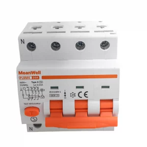 Interruttore Magnetotermico Differenziele Tipo A Curva C 3P+N 4M 6KA 300MA C20A AC 400V IP20 IEC61009-1
