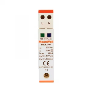 Scaricatore di Sovratensione Meanwell Tipo 2 T2 1 Polo+Neutro 1M 20Ka-40KA AC 320V IP20 IEC61643