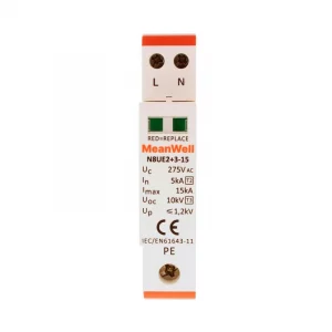 Scaricatore di Sovratensione meanwell tipo 2+3 t2+t3 1 polo+1 polo 1m 5Ka-15KA 10kv AC 275V IP20 IEC61643