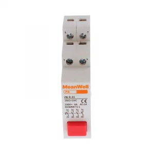 Pulsante con spia luce LED Meanwell rosso 1m 3no+1nc 16A AC 230V IP20 IEC60947