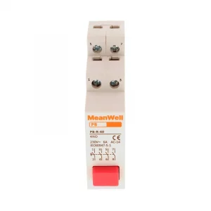 Pulsante con spia Luce LED Meanwell rosso 1m 4no 16A AC 230V IP20 IEC60947